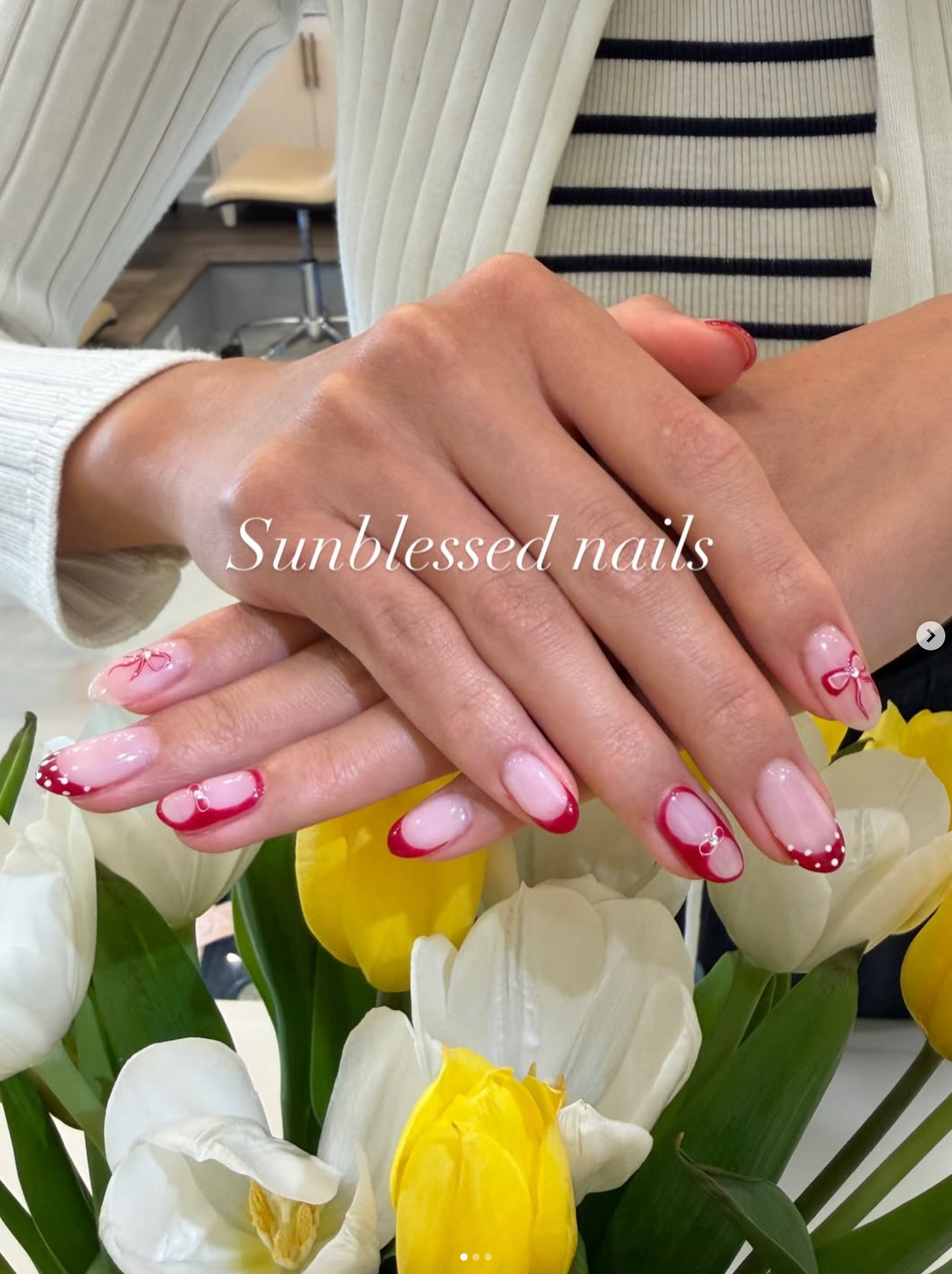 Red nail art detail